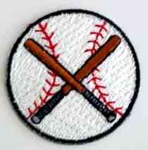 Crossed Bats Baseball Iron-on